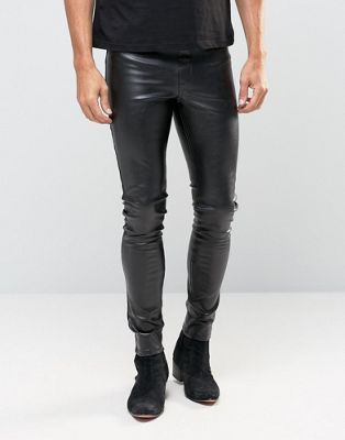 asos leather pants mens