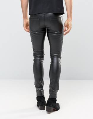 mens faux leather trousers