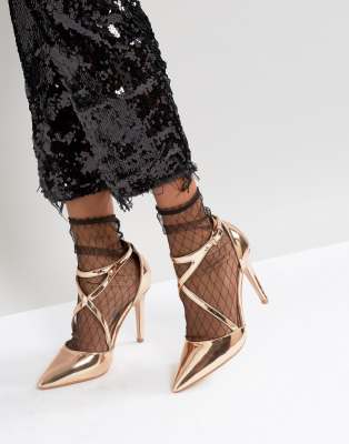 mesh socks with heels