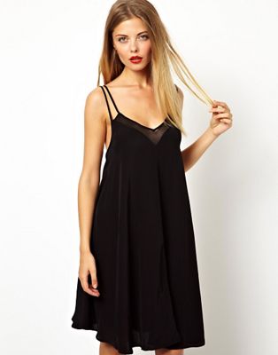 black cami swing dress