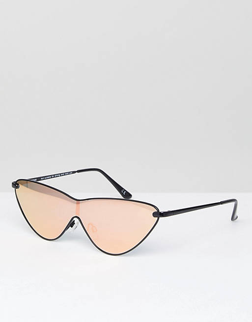 ASOS Metal Extreme Cat Eye Sunglasses with Rose Gold Flash Lens