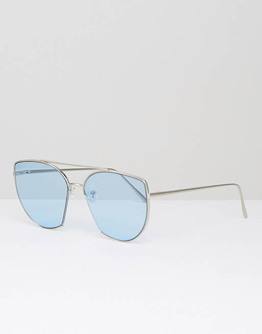 ASOS Metal Kitten With Cut Away And Highbar In Blue Colored Lens