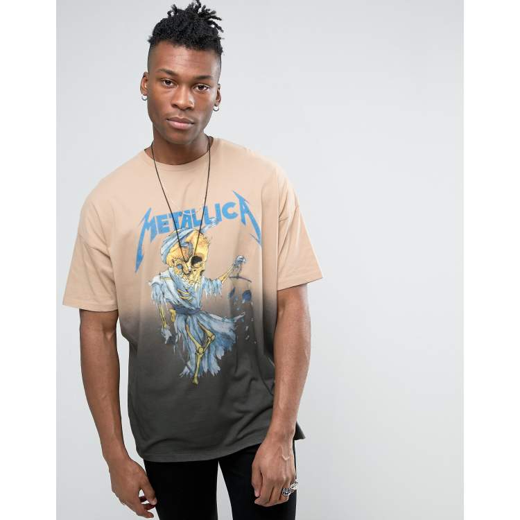 ASOS Metallica Oversized Band T-Shirt With Fluro Logo Print