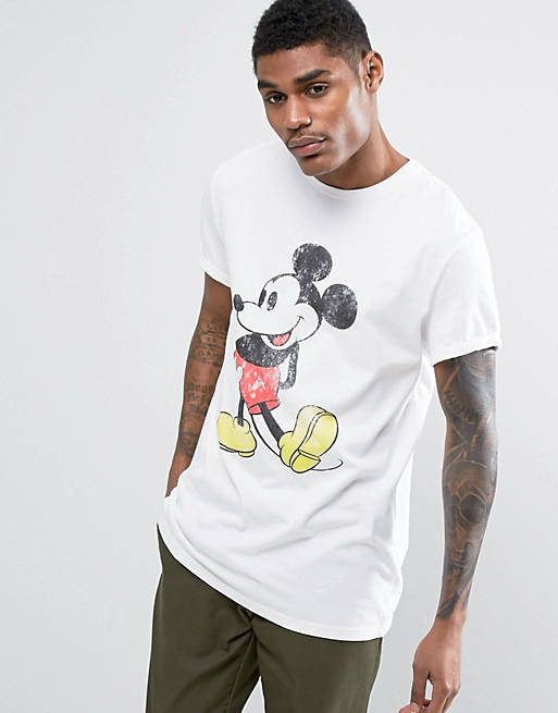 ASOS Mickey Relaxed T-Shirt With Vintage Print And Roll Sleeve