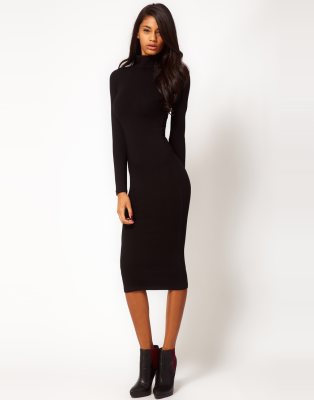 polo neck bodycon dress