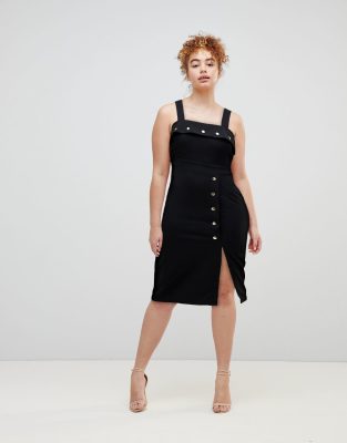 asos button dress