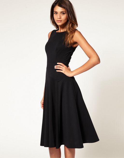 ASOS | ASOS Midi Fit & Flare Dress with Basqued Waist