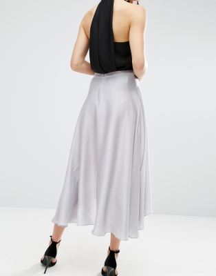 satin midi skirt asos