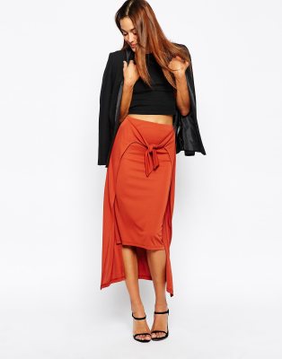 knot midi skirt