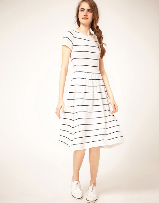 ASOS Midi Striped Knit Dress