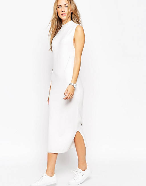 ASOS Midi Tank Dress In Knit With Funnel Neck