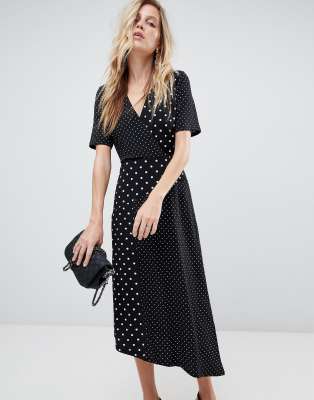asos polka dot midi dress