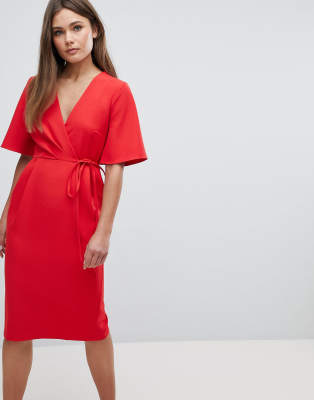 asos midi wrap dress