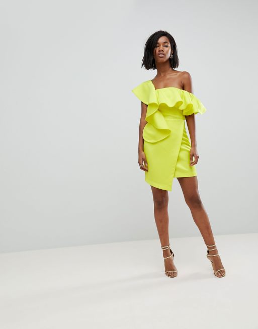 ASOS Mini Cocktailkleid mit Wickeldesign und asymmetrischem Ruschendetail ASOS