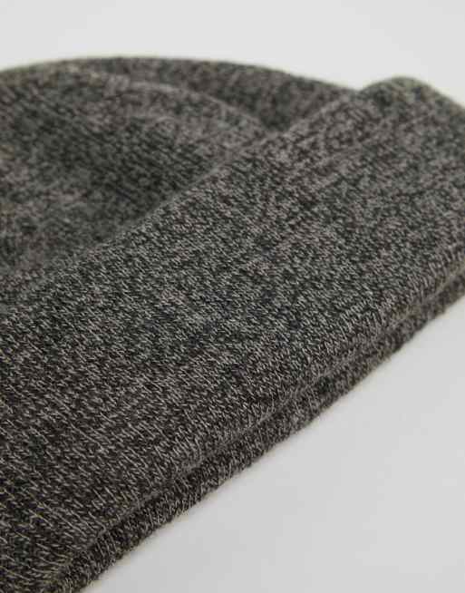 ASOS – Mini-Fischer-Beanie aus verzwirntem Garn in Schwarz und Grau, 3 von 4