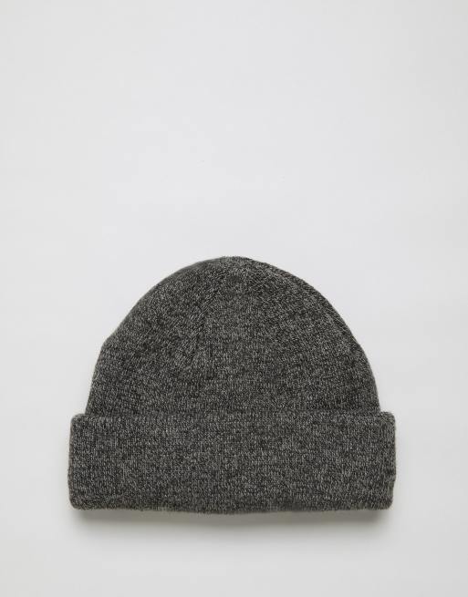 ASOS – Mini-Fischer-Beanie aus verzwirntem Garn in Schwarz und Grau, 4 von 4