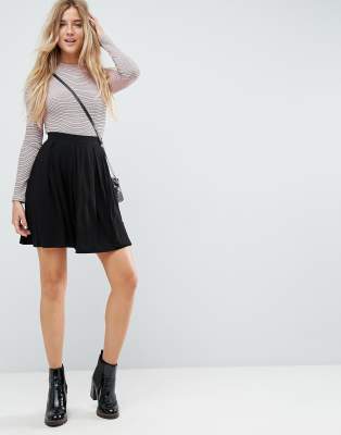 asos black skater skirt