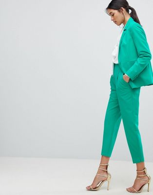 ASOS - Mix & Match - Taps toelopende broek met hoge taille-Groen