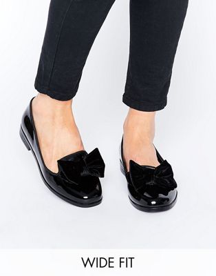ASOS MONICA Wide Fit Bow Flat Shoes | ASOS