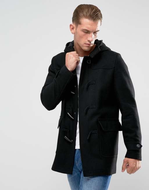 ASOS - Montgomery in misto lana nero