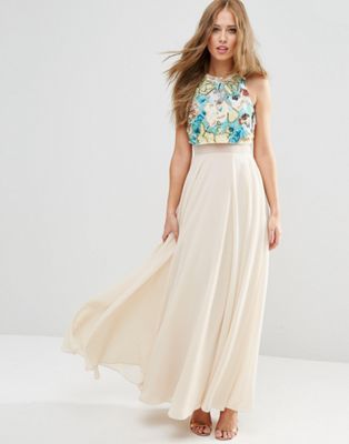 embellished top maxi dress