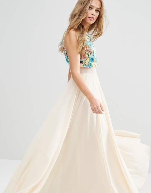 Embellished top best sale maxi dress