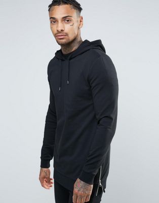 muscle fit hoodie black
