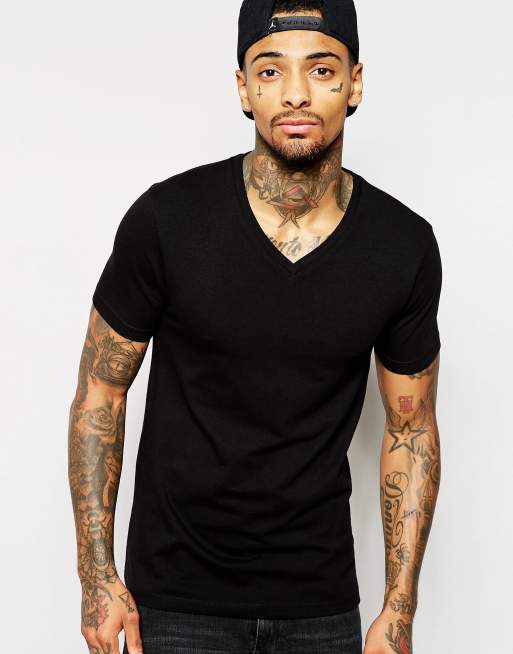 ASOS DESIGN | ASOS Muscle Fit T-Shirt With V Neck And Stretch