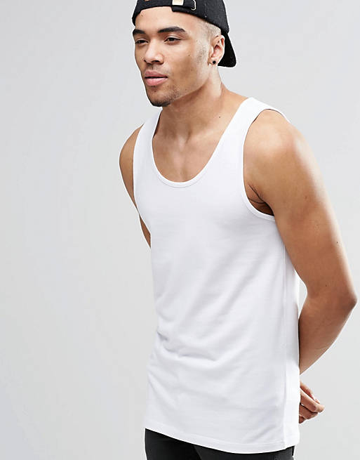 ASOS Muscle Vest In White | ASOS