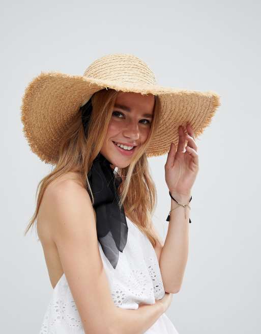 Straw Weave Ribbon Chin Strap Sun Hat