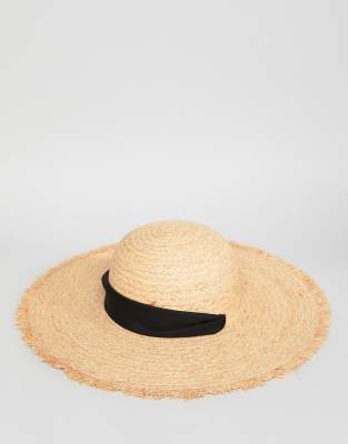 straw hat with ribbon chin tie