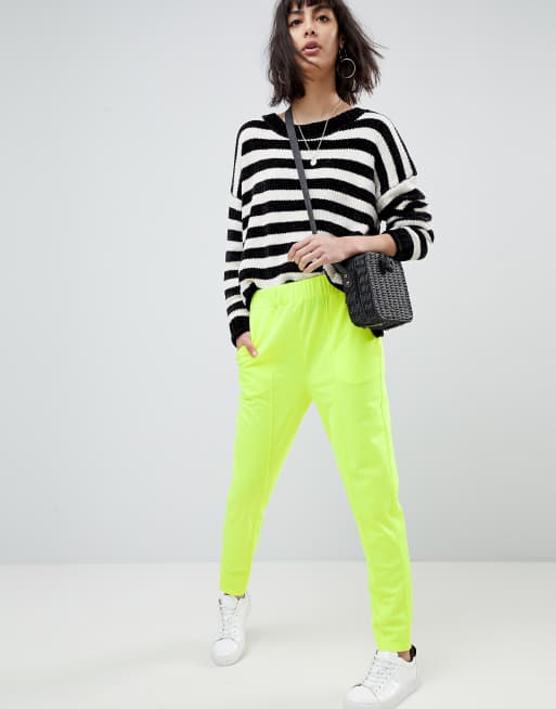 Track store pants neon