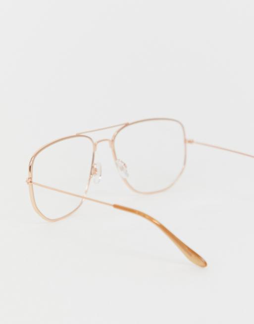 ASOS - Nerdy pilotenbril met doorzichtige vierkante glazen, 4 van 4