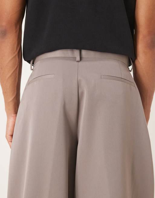 ASOS - Nette geplooide broek met wijde ballonpijpen in bruin, 4 van 5