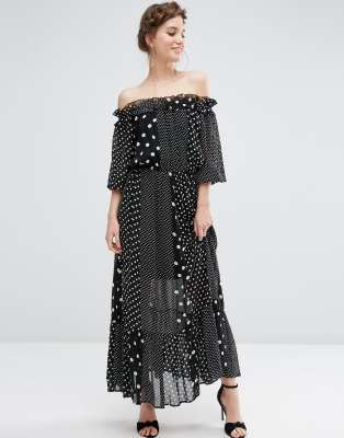 asos off the shoulder maxi dress