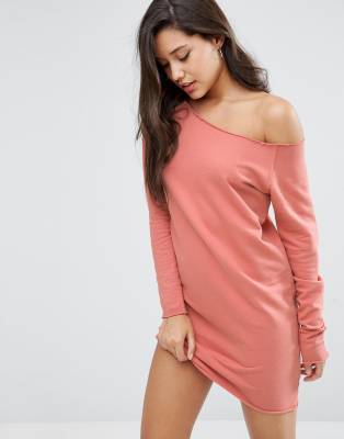 off shoulder sweat dress