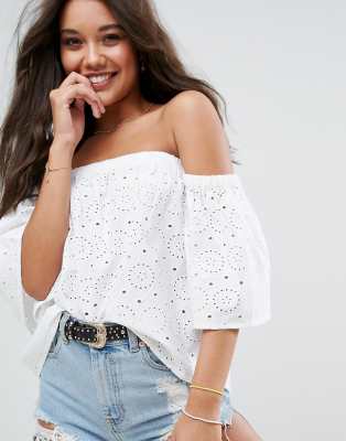 asos white off the shoulder top