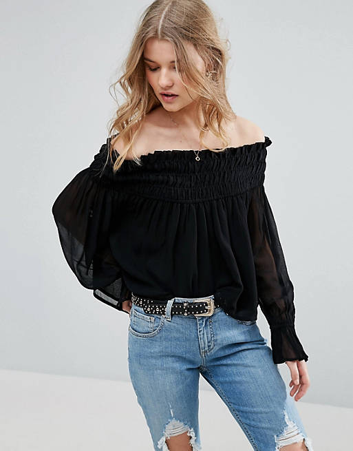 ASOS Off Shoulder Top with Shirring