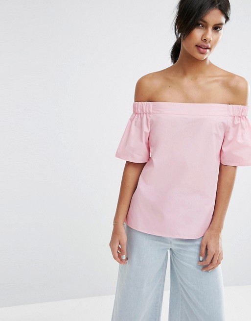 ASOS Off The Shoulder Top in Cotton