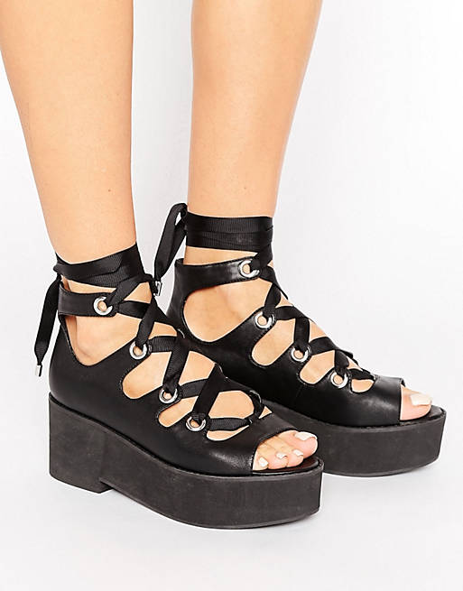 ASOS OH MY! Lace Up Flatforms