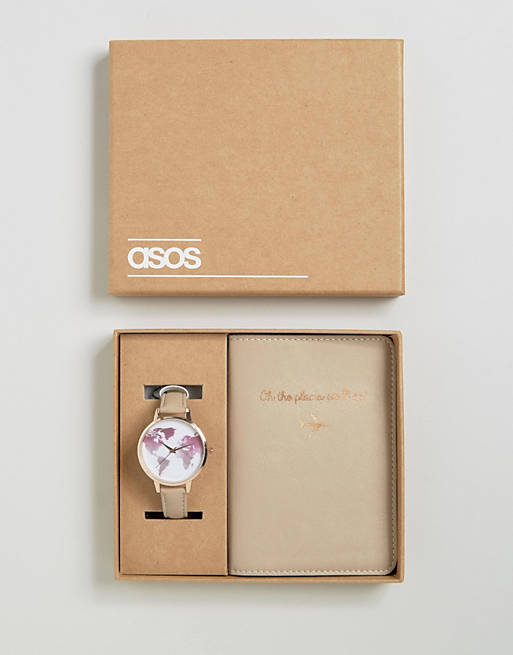 ASOS 'Oh The Places We Will Go' Watch and Passport Holder Set