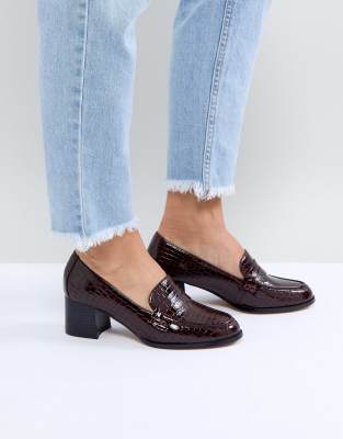 asos heeled loafers
