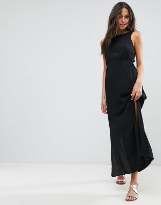 backless bow back maxi dress