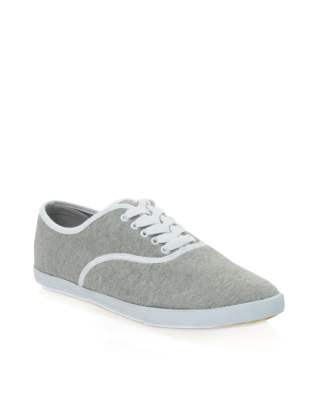 grey canvas pumps