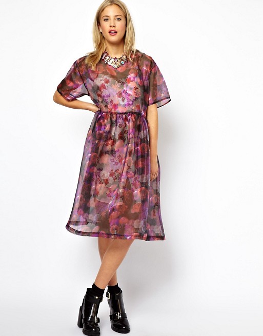 ASOS DESIGN | ASOS Organza Oversize Print Dress