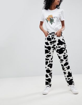 calvin klein cow print pants