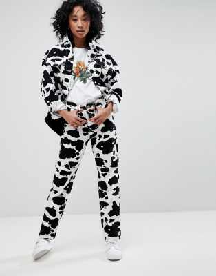 topshop cow print pants