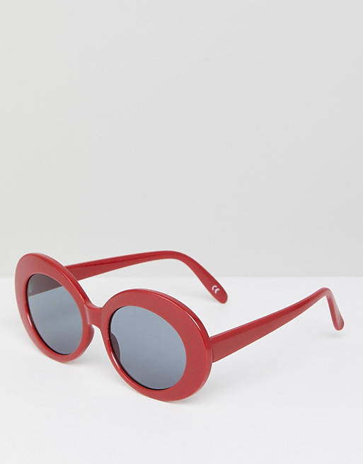 ASOS Oval Sunglasses in Red