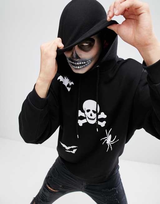 ASOS – Oversize-Kapuzenpullover mit Halloween-Print
