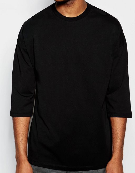 ASOS Oversized Long Sleeve T-shirt With 3/4 Sleeve In Heavyweight